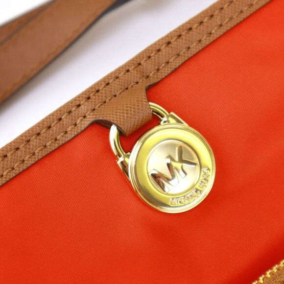 NWT Michael Kors Nylon Large Pocket Crossbody Bag Mandarin Orange - Picture 11 of 11